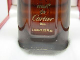 Vintage Must de Cartier Parfum Perfume 7.  5ml.  25 oz Glass Bottle Box 3