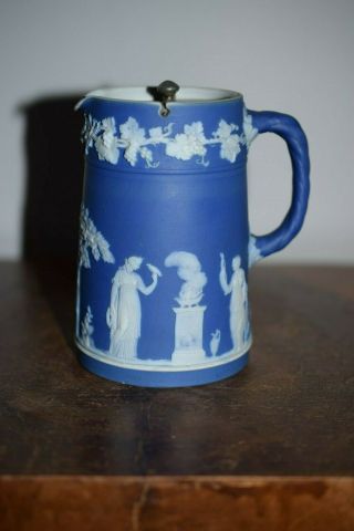 A Fine Antique Wedgwood Blue Jasperware Jug