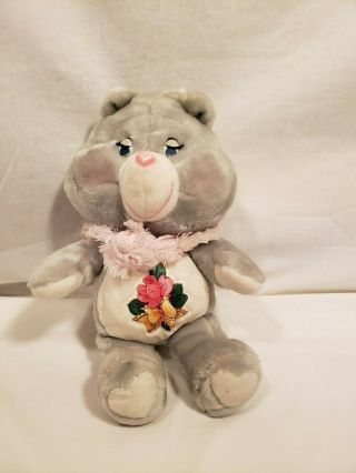 Vintage Care Bear Plush,  Grams Bear 1983 Kenner Toys,  Pink Shawl,  Rose Belly