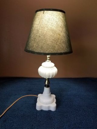 Vintage Milk Glass Hobnail Electric Lamp Shade 17 Inch Tall Great