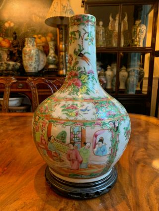 An Antique Chinese Rose Medallion Vase.