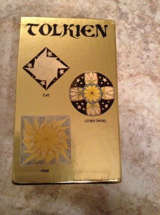 Vintage 1973 Tolkien The Hobbit & Lord Of The Rings Trilogy Books Gold Box Set 3