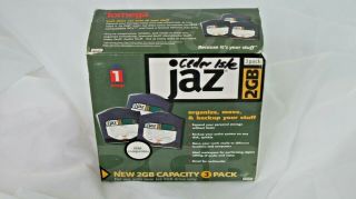 Iomega 2gb Jaz Drive Authentic 3 Pack Vintage Blank Media