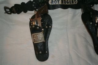 Antique Cap Gun Roy Rogers Leather Double Cap Gun Set