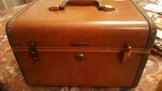 Vintage Shwayder Bros Samsonite Luggage Train Case Mirror Makeup Carry On