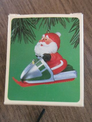 Vintage Hallmark Keepsake Ornaments,  Snowmobile Santa,  Qx4314 1984,