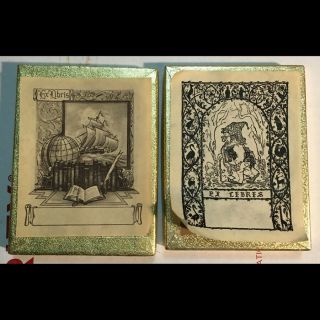 2 Boxes Vintage Antioch Book Plates - Nautical Travel & Book Theme & Gnome Theme