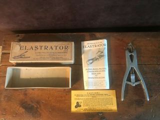 Vintage Elastrator For Castrating,  Docking & Dehorning,  Dist.  By Ca Stockmen Co.
