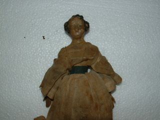 Antique Milliners Model Doll Paper Mache Head Wood Arms and Legs 1833 dated 2