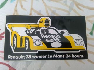 The Le Mans 24 Hour Race 1978 Winner Renault Elf Sticker