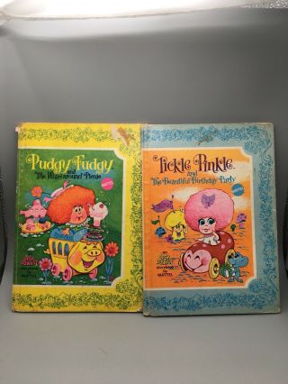 Vtg 1969 Mattel Upsy Downsy Books Tickle Pinkle & Pudgy Fudgy
