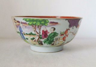 C.  18th Chinese Porcelain Bowl: Famille Rose Enamelled Figural Decoration : A/f
