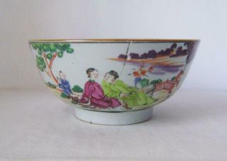 C.  18th Chinese Porcelain Bowl: Famille Rose Enamelled Figural Decoration : a/f 2