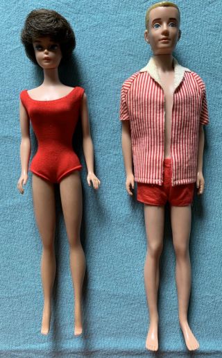 Barbie And Ken 1962 Mattel Including Boxes And Clothes