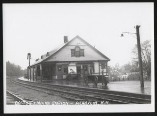 Vintage Railroad Photo 5x7 Franklin,  Hampshire B&m Railroad Station