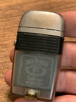 Vintage Scripto Vu Lighter Jack Daniels Advertising Black Band