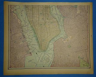 Vintage 1895 York City - Brooklyn Map Old Antique Atlas Map 50919