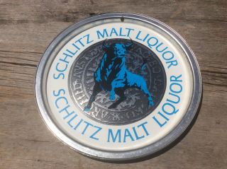 Schlitz Malt Liquor,  Blue Bull,  Vintage Beer Tray,  Advertising,  10.  75 Approx.