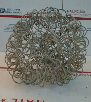 Wire Steel Metal Curly Ball Flower Frog Unique Vintage Eclectic Garden Home