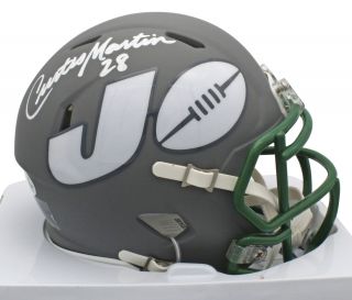 Jets Curtis Martin Authentic Signed Amp Speed Mini Helmet Bas Witnessed