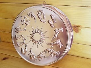 Cool Vintage Zodiac Horoscope Copper/metal Jello/cake Mold Astrology Sun Signs