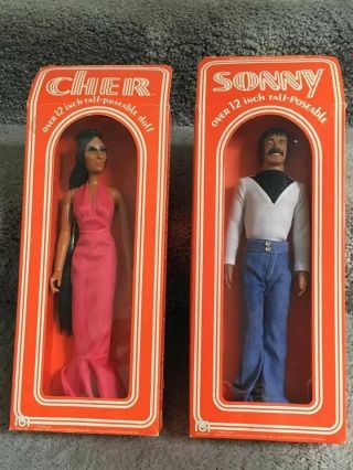 Vintage Sonny And Cher Dolls 1976 12 Inch Mego