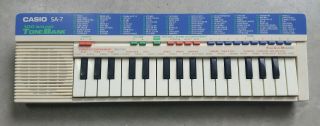 Vintage Casio Sa - 7 Mini Electronic Keyboard Piano 100 Sound Tone Bank Synth