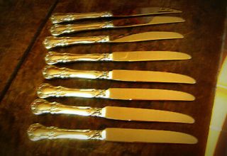 Set Of 8 Sterling Silver Towle Old Master Dinner Knife Knives No Mono 8 7/8 "