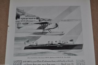 1930 Chris - Craft Advertisement,  20 - Ft Runabout,  Chris Craft Wooden Motorboat
