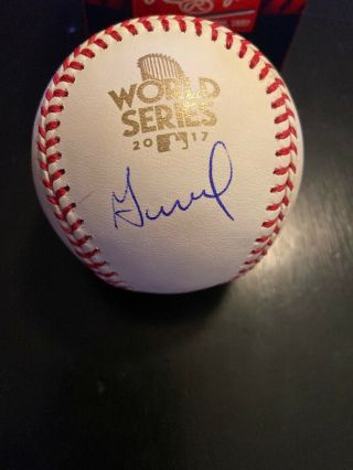 Houston Astros Star Jose Altuve Autographed World Series 2017 Baseball Certifie