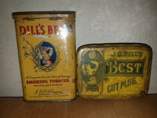 2 Vintage Tobacco Pocket Tins Dill 