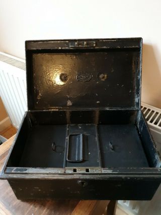 Antique Ww1 Tin Cash Box With Key British Made