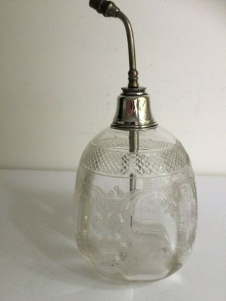 Antique Edwardian Cut Glass & Sterling Silver Collar Perfume Atomiser A1