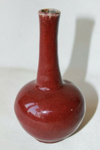 chinese sang de boeuf vase antique 18th c century porcelain pottery glazed red 2