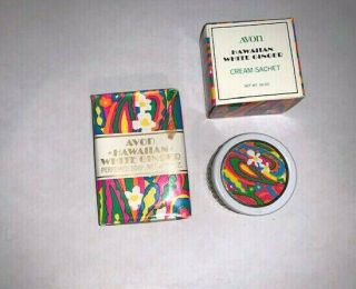 Vintage Avon Hawaiian White Ginger Perfumed Soap 3 Oz & Cream Sachet