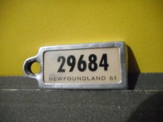 1961 Newfoundland War Amps Key Tag Mini License Plate 29684,  Canada