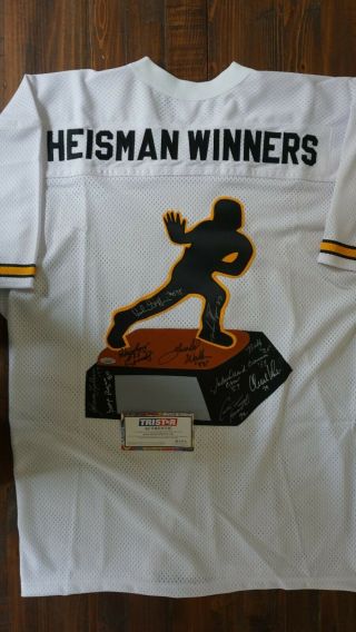 D) Heisman Jersey Multi Auto Signed Ohio State Texas Notre Dame Lsu Griffin