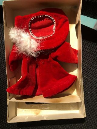 Vintage Vogue Ginny Doll Red Velvet Coat & Hat Fur Tagged Box 2