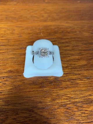 Levian Chocolate Dia Engagement Ring Size 7,  Antique Style White Gold.  60 Cttw