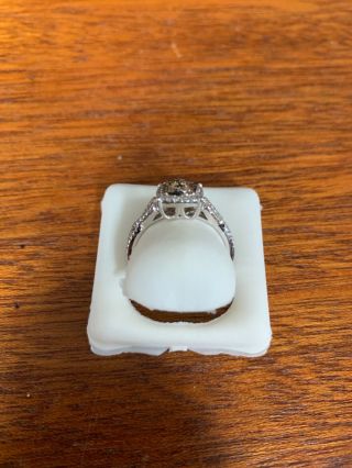 levian chocolate dia engagement ring size 7,  antique style white gold.  60 cttw 3
