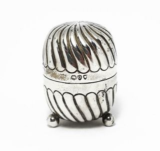 Victorian Sterling Silver Ribbed Pepper Pot London 1889