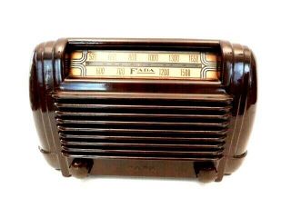 Vintage 1940s Near Art Deco Fada Antique Old Swirled Colors Radio &