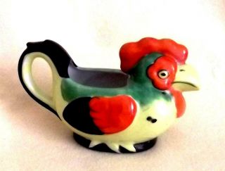 Vntg Rooster Creamer - Pitcher - Hand Painted By Seyei & Co - Ca.  1930 - Nagoya,  Japan