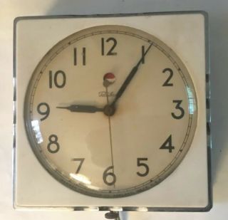 Vintage Chrome Telechron Electric Wall Clock 2f01