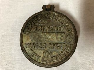Vintage Brass Neptune Meter Trident Water Meter Cover - York