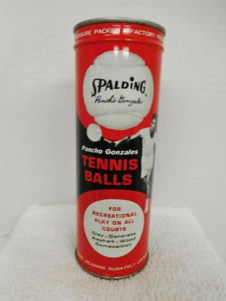 Vintage Key - Wind Spalding Pancho Gonzales Tennis Ball Tin W/ Key
