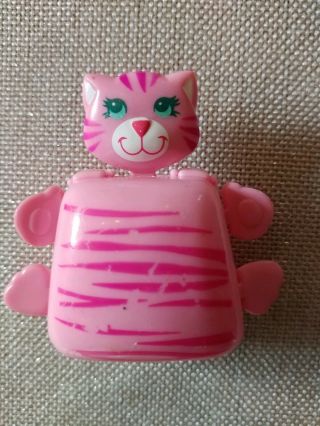 Vintage 1986 Sweet Secrets Pink Striped Cat Makeup Mirror Galoob Toys Kitty