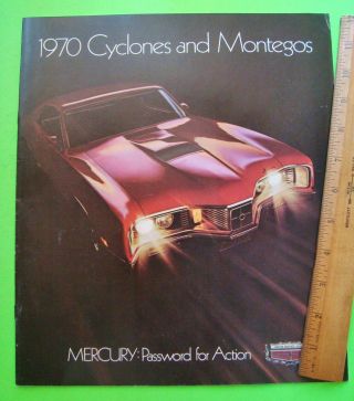 1970 Mercury Cyclone & Montego Huge Color Brochure 24 - Pgs Spoiler Cj429 Gt Xlnt