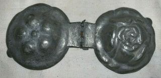 ANTIQUE PEWTER FLOWER ROSE ICE CREAM MOLD VINTAGE PARLOR CHOCOLATE TOOL FLORAL 2
