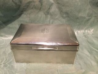 Antique Solid Silver Cigarette Box.  London.  1908.